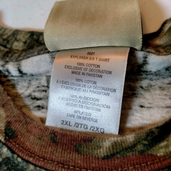 Vintage 1990s Russell Athletic Break Up Infinity Camo Shirt 2XL Tree Hunting - Picture 10 of 13